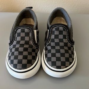 Vans - Toddler Off The Wall Slip-On Checkered Black Grey - Toddler Sz 6